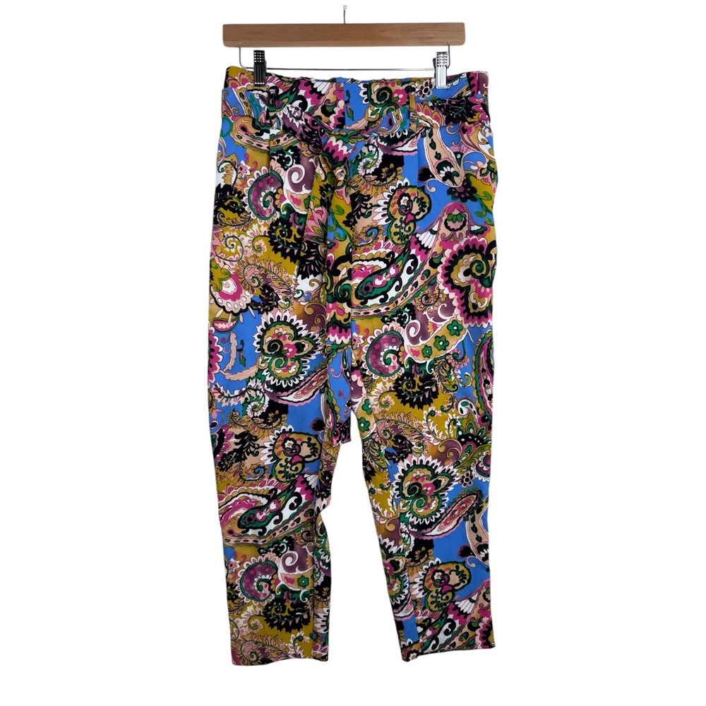 Jules & Leopold Pull On Bold Paisley Print Pants Womens Small w/ Stretch